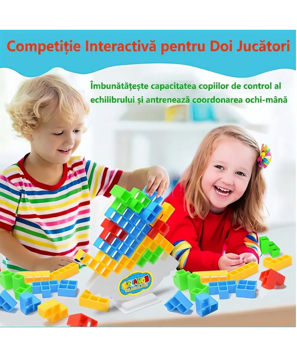 Joc Educational de Echilibru și Atenție pentru Copii, 48 Cuburi