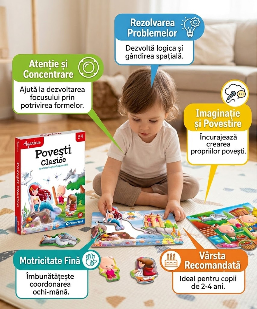Descopera Magia Poveștilor: Joc Educativ cu Cartonase Rezistente pentru Micuti
