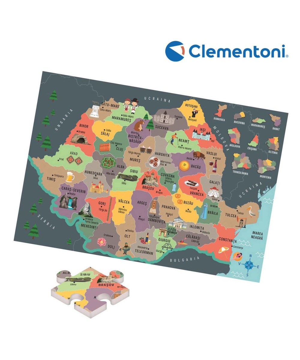 Joc Educativ Puzzle Clementoni Agerino - Să descoperim Romania