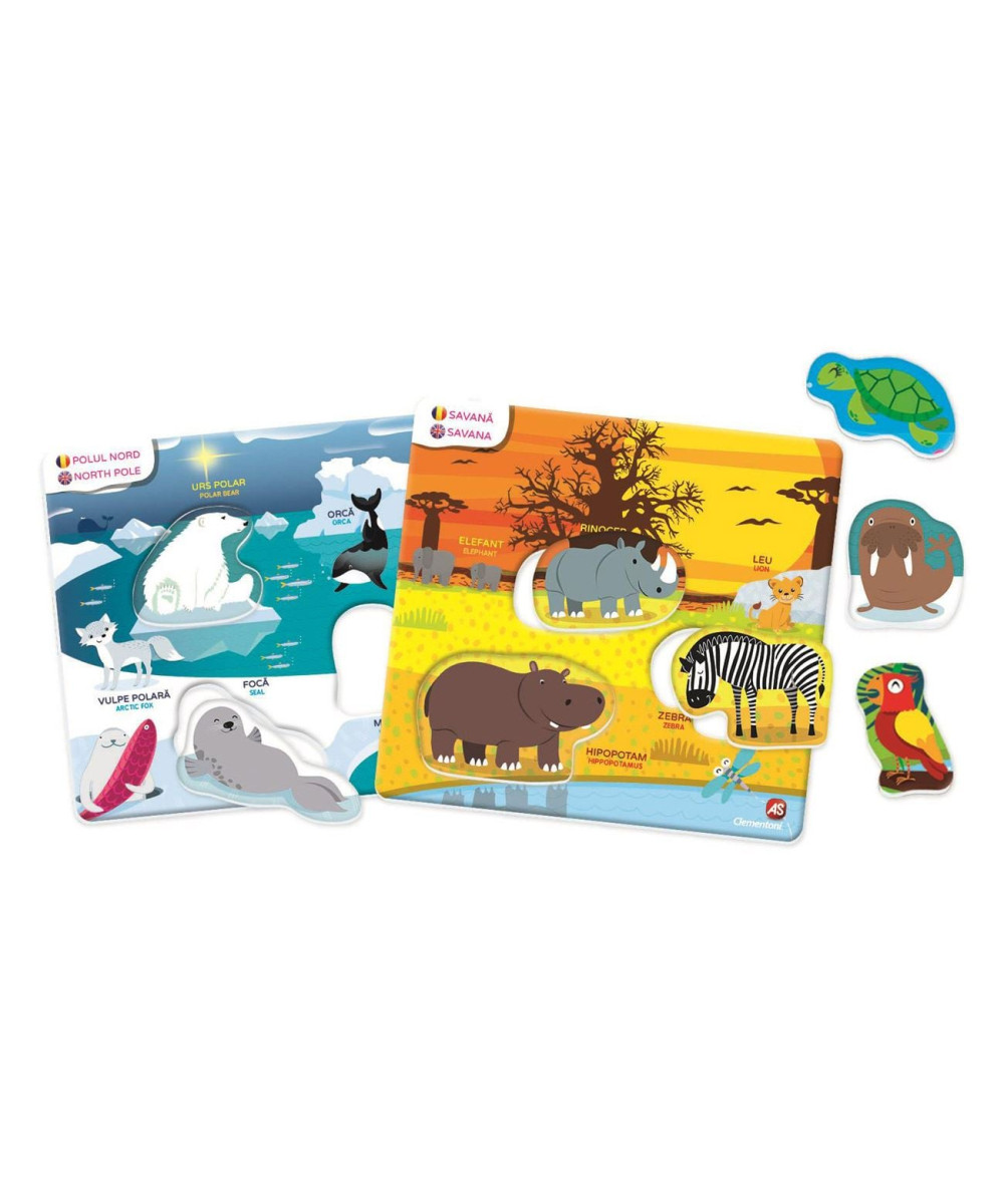 Joc educativ Habitatul Animalutelor – Învață animalele și mediul lor în 2 limbi
