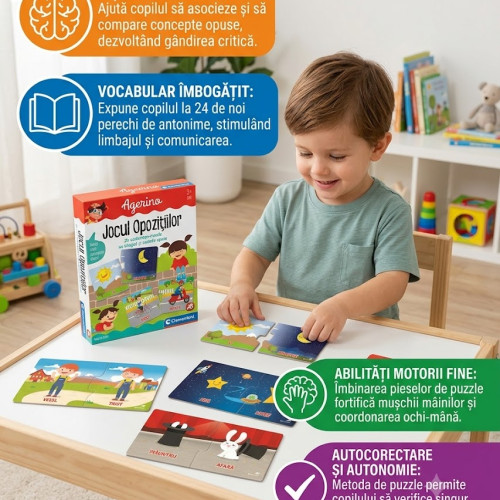 Joc Educativ Agerino - Jocul Opozițiilor | Puzzle Interactiv pentru Concepte Opuse